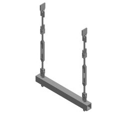 Подвеска с двумя тягами, регулируемыми талрепами, и опорной балкой (тип ПТ2)