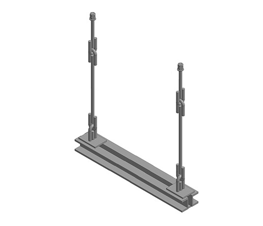 Подвеска с двумя тягами, регулируемыми гайками, и опорной балкой (тип ПГ2) 2