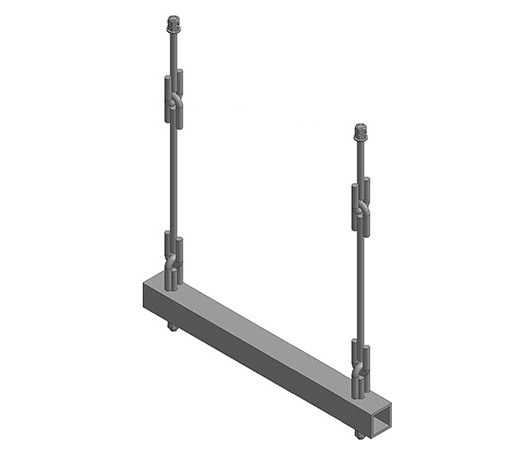 Подвеска с двумя тягами, регулируемыми гайками, и опорной балкой (тип ПГ2)